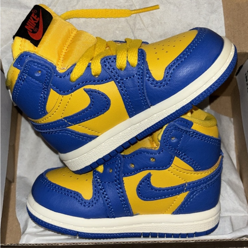 Jordan 1 retro OG high varsity maize/game royal toddler